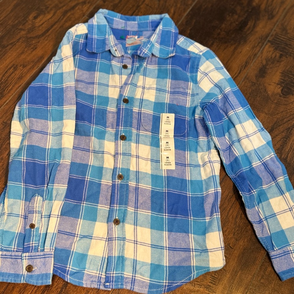 Cat & Jack Blue and White Button Down Shirt